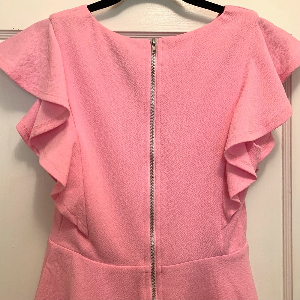 Pink Ruffle Sleeve Mini Dress - Picture 5 of 7